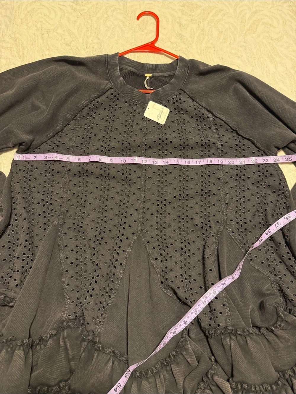 Free People Eva Tunic Sweatshirt washed black M